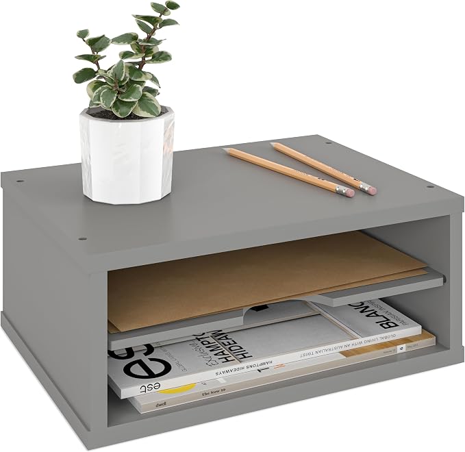 Ballucci File Organizer, 2-Tier Document Paper Sorter, Stackable Wood Desk by Ballucci
