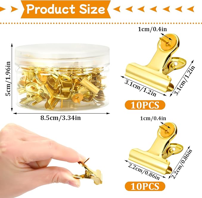 SANNIX 20 Pcs Metal Push Pin Clips 22mm and 31mm - Image 2