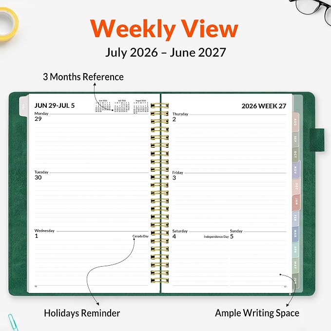 SUNEE 2026-2027 Weekly & Monthly Planner 6.4"x8.5" - Image 3