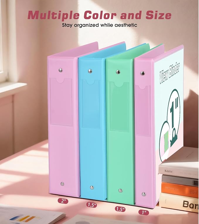 3 Ring Binder 1 inch，Cute Binder Organizer - Image 5