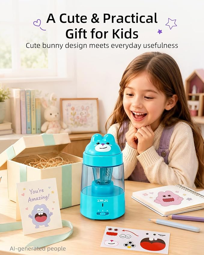 ZMOL Colored Pencil Sharpener for Kids Gift, Rechargeable Electric Pencil - Image 9