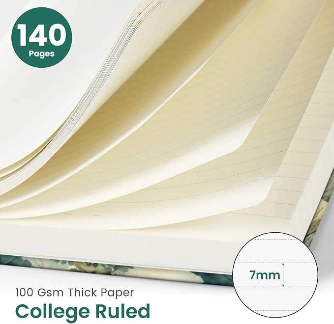 Taja Spiral Journal Notebook for Women, Pretty Hardcover Lined Notebook for - Image 2