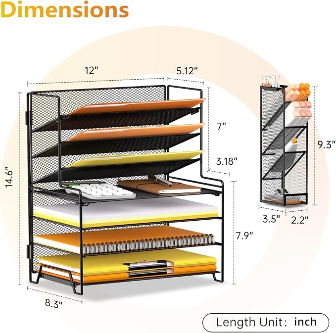 SUPEASY 7 Tier Desk Organizer, Desk File Organizer - Image 2