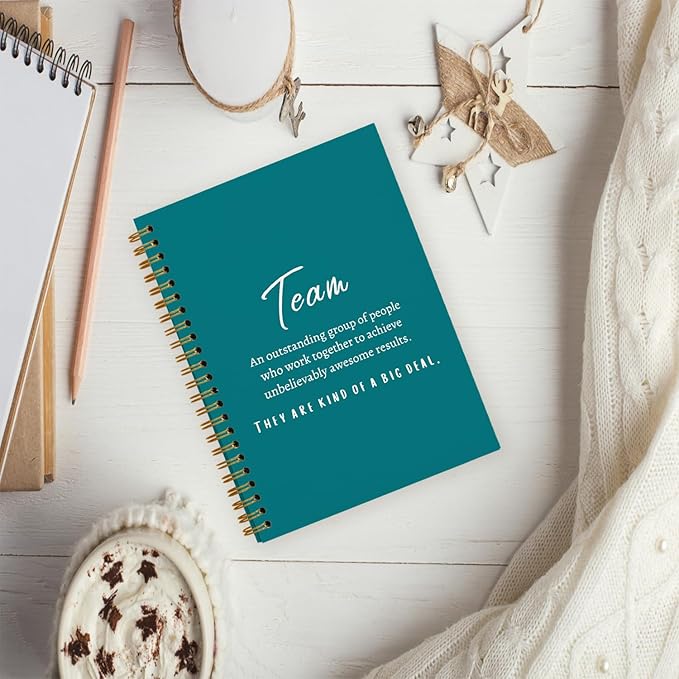 Turquoise Meeting Notebook for Work, Employee Appreciation Gifts, Team Gifts for Employees, Thank You Gifts for Women Men Leader Boss Manager Mentor Coworkers, Journals for Writing, 5.5"x8.3"