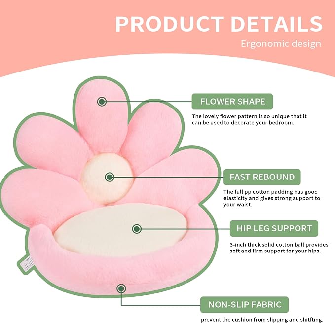 Ditucu Flower Shape Chair Pillow Cute Seat Cushion 19 inch Comfy Lazy Sofa - Image 7