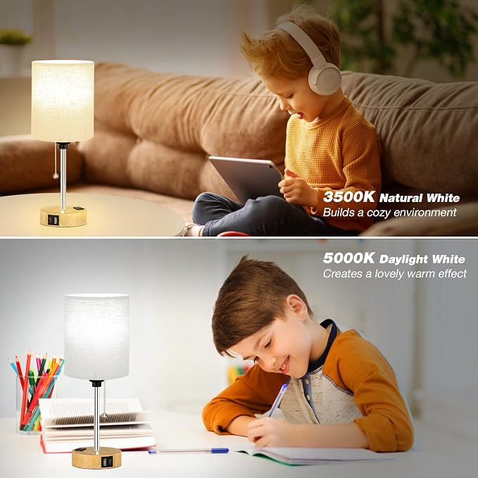 Small Bedside Lamp for Bedroom Nightstand - Image 6