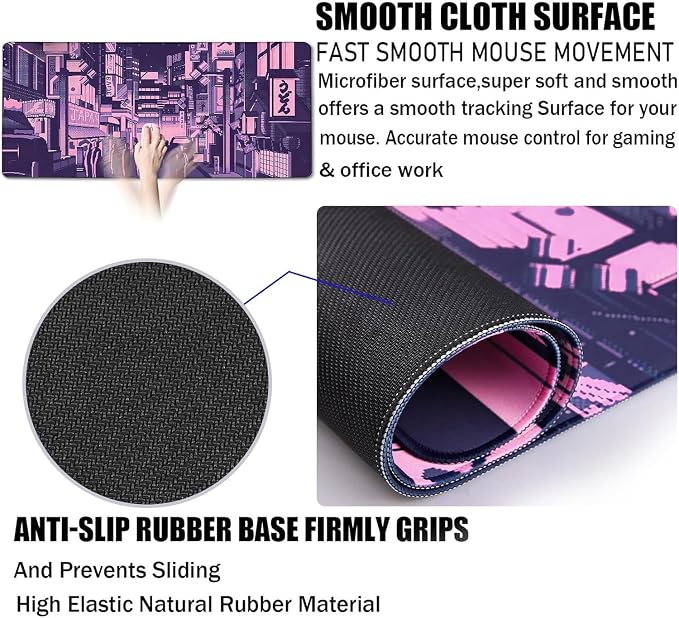 Large Mouse Pad, Office Desk Pad Gaming, Durable Waterproof Non-Slip Base Long - Image 4