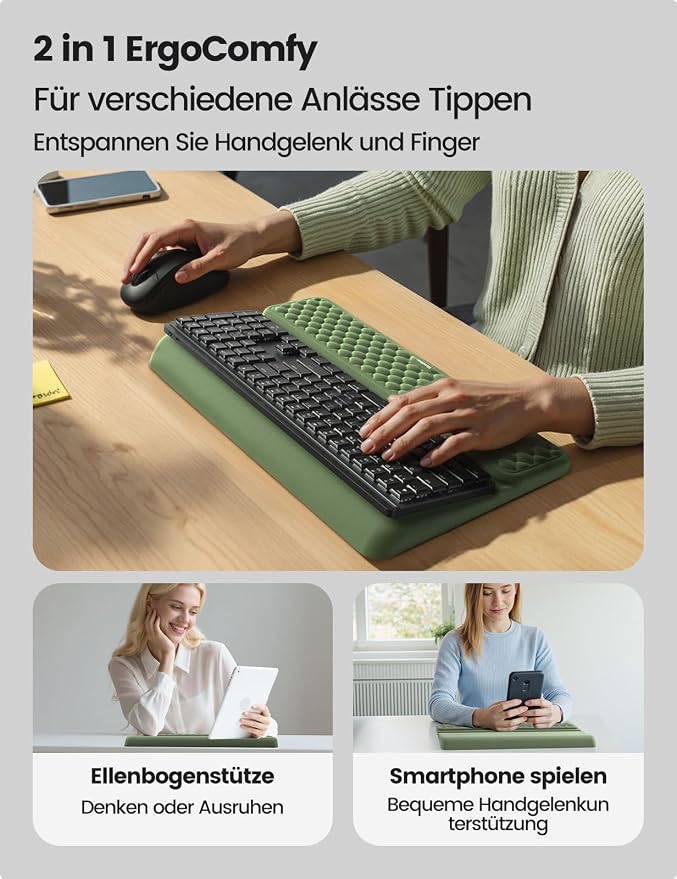 Vaydeer Wrist Rest with Keyboard Stand, Computer Wrist Support Pad, Ergonomic - Image 4