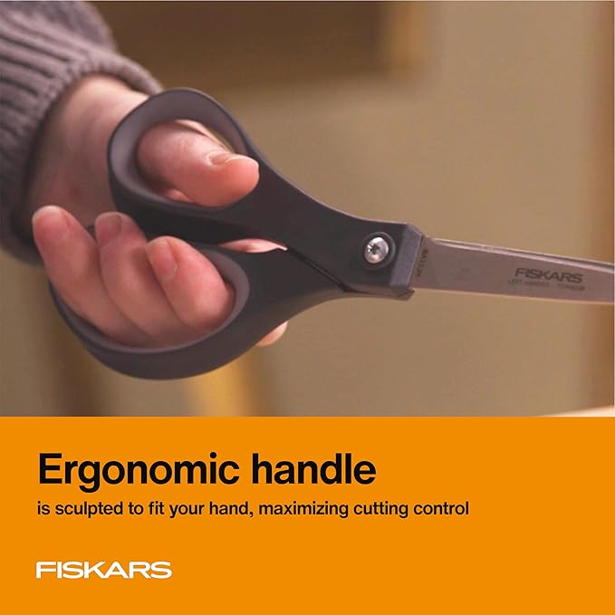 Fiskars 8” Left-Handed Titanium Scissors, SoftGrip Handle - Image 7