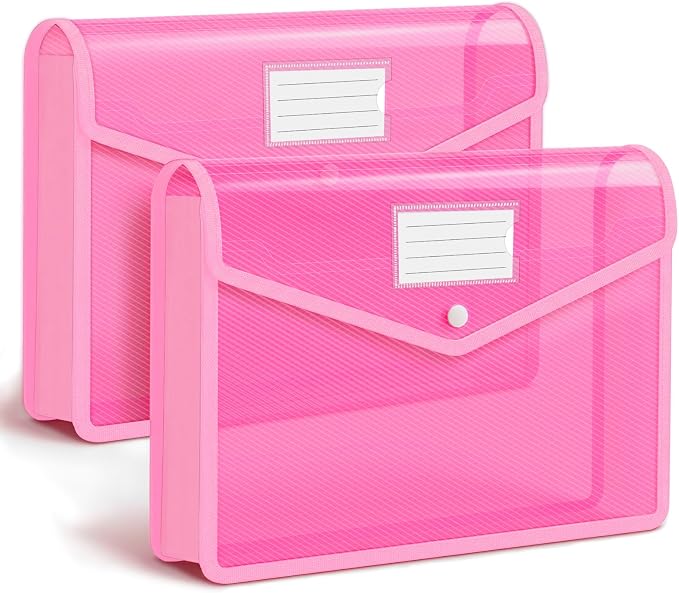 HOUYEE 2 Pack Plastic Expanding File Folder, Expandable Envelope File Folder by HOUYEE