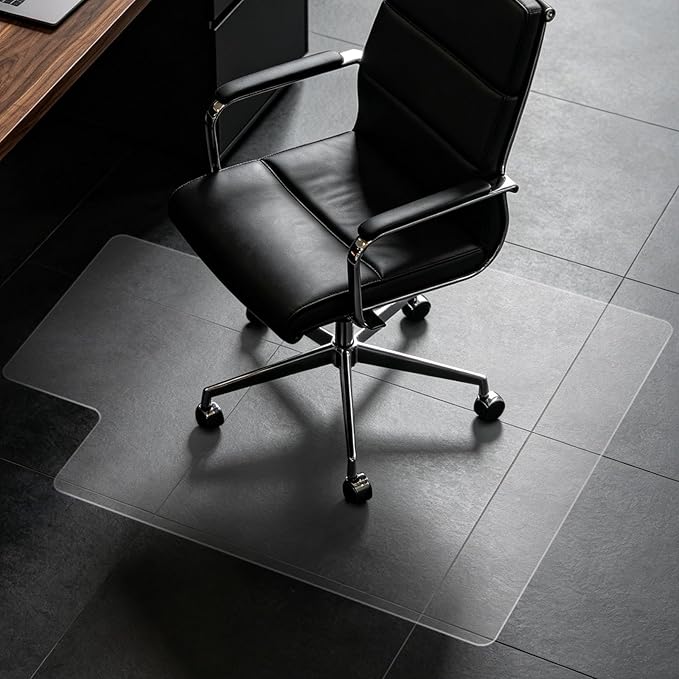 Clear Chair Mat for Hard Floor, Convex | Durable Thick PVC, Anti-slip Grip by Labeta