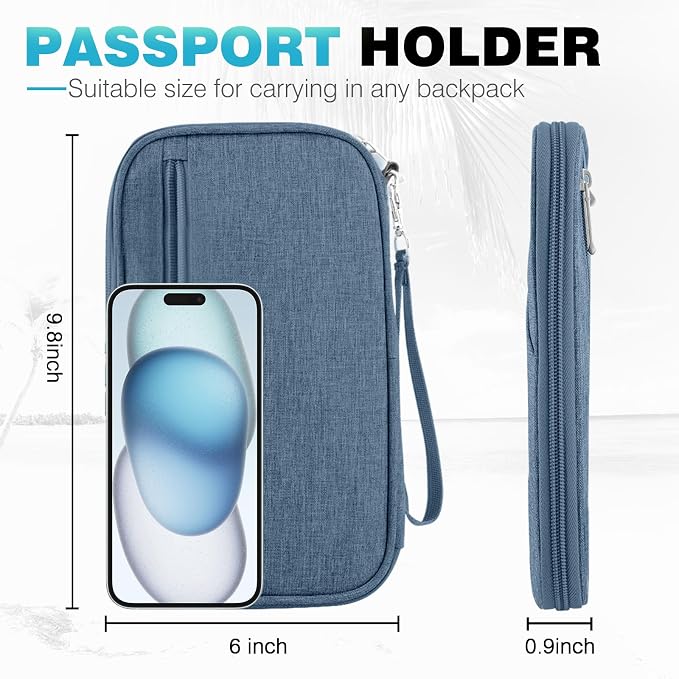 Passport Holder Family RFID Travel Document Organizer - Image 2