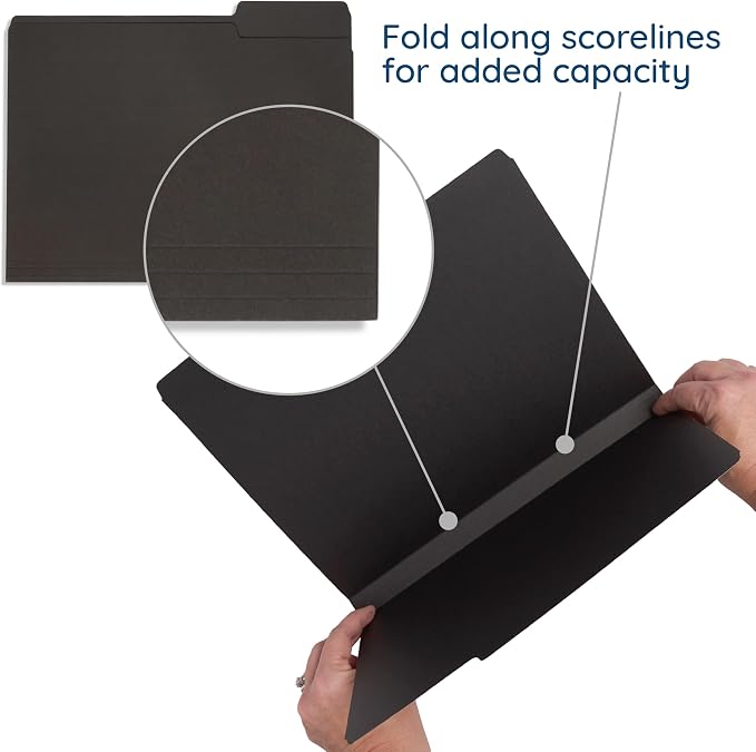 100 Blue Summit Supplies Black File Folders - Image 2
