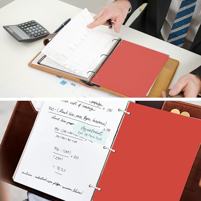 Dark Red Binder Dividers, 8-Tab Sturdy Plastic Dividers, Binder Dividers - Image 6