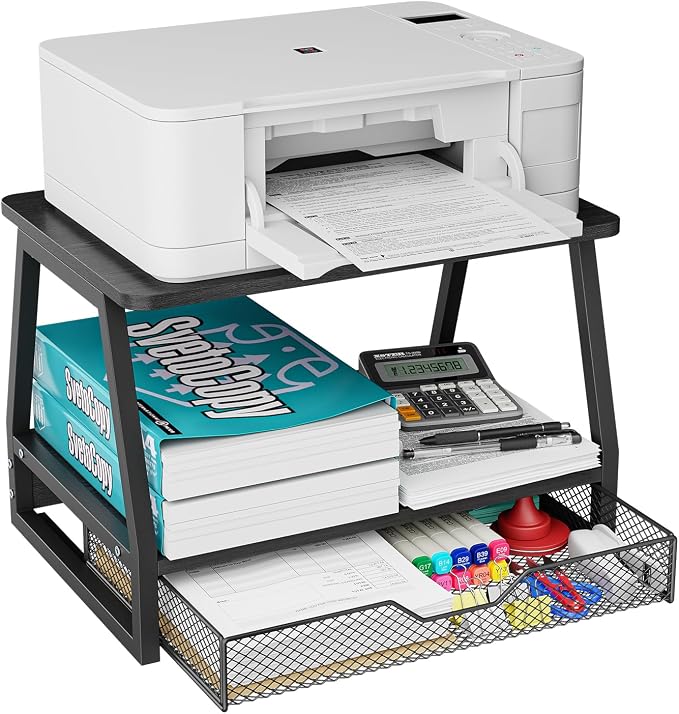 2-Tier Printer Stand with Storage, Desktop Organizer by Unknown