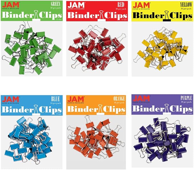 JAM PAPER Colorful Binder Clips by JAMPaper
