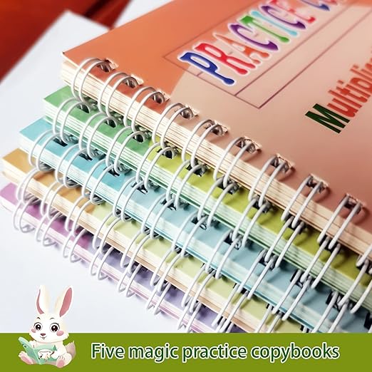 Reusable Grooved Handwriting Workbooks,Magic Copybook,Magic Writing Practice Copy Books, to Help Children Improve Their Handwriting Ink Practice Age 3-8 Calligraphy for Kids(5-Book Gift Set)
