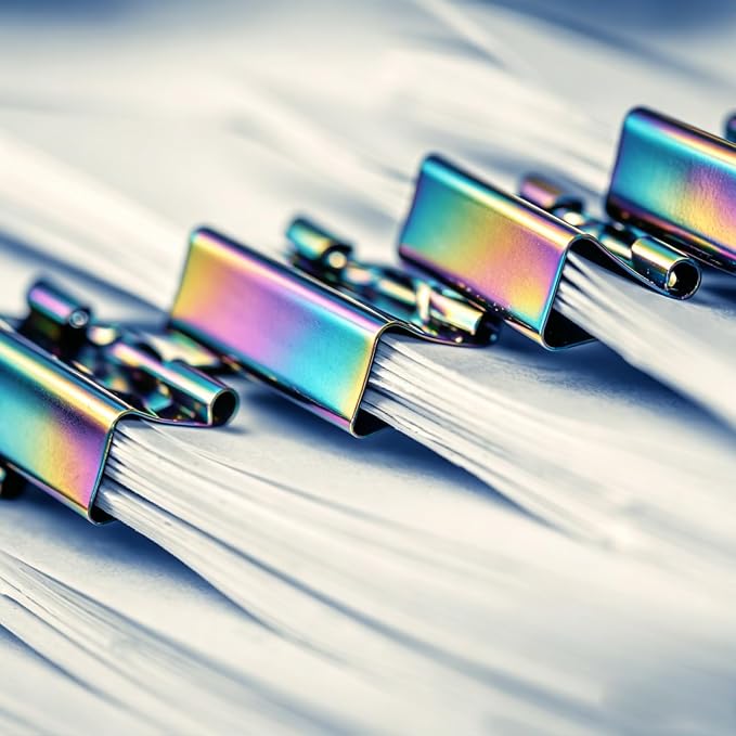 6 Pcs Rainbow Paper Clamps, Medium Binder Clips, 1.25 Inch Length - Image 6