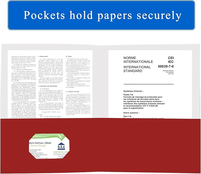 Zzrywuty 50 Packs Paper Red Folders - Image 3