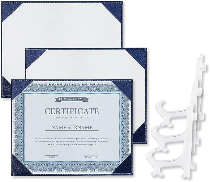 Navy Faux Leather Certificate Holders - Image 6