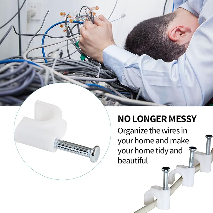 Bonsicoky 100Pcs Nail Cable Clips - Image 6