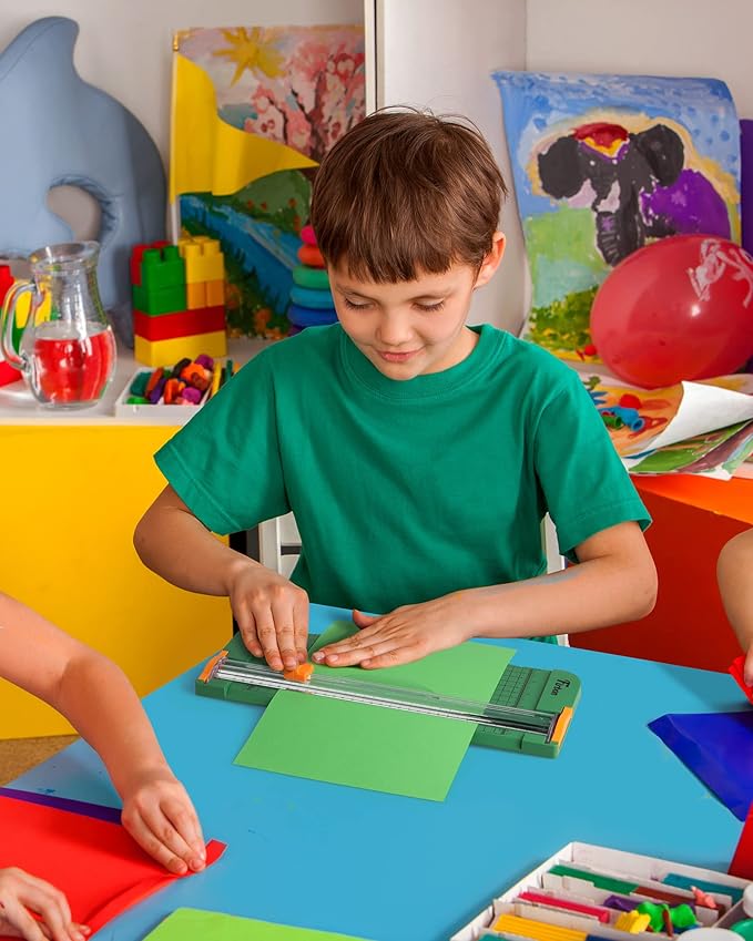 Firbon Green A4 Paper Cutter 12 Inch Titanium Straight Paper Trimmer with Side Ruler for Scrapbooking Craft, Paper, Coupon, Label, Cardstock-DeskLoop Office