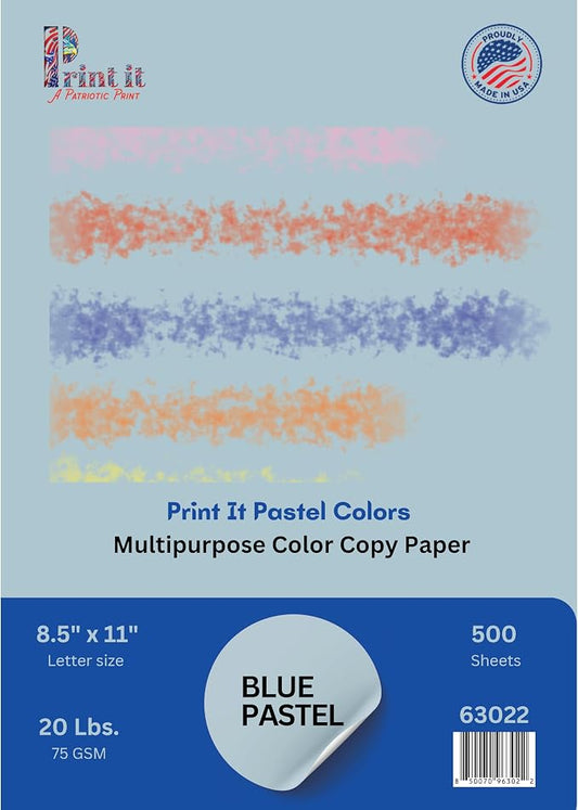 Printit Colors Multipurpose Paper, 20 lbs., 8.5" x 11", 500 Sheets/Ream – by Unknown