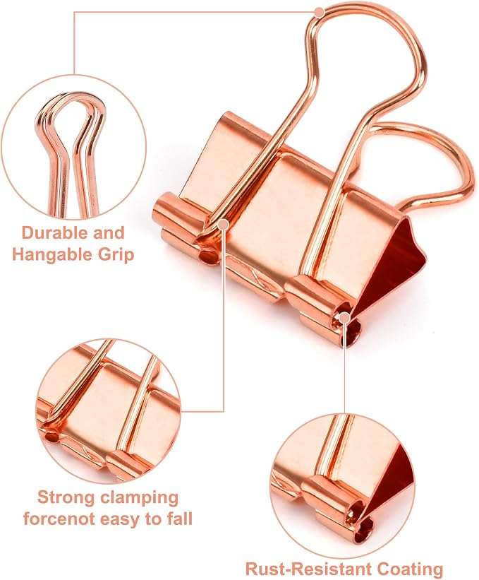 Binder Clips, 50 Pack, 0.75 in Small Paper Clips - Image 3