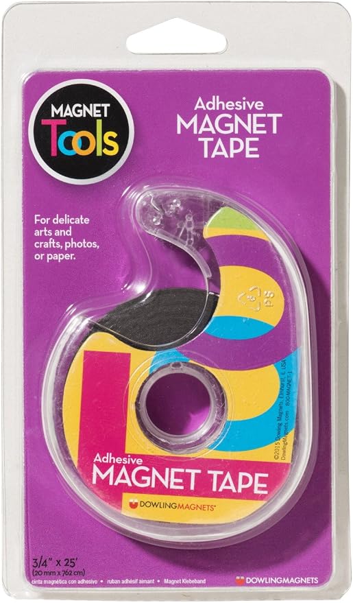 Dowling Magnets Adhesive Magnet Tape, 1 roll in Dispenser, Thin Dark Gray by DowlingMagnets