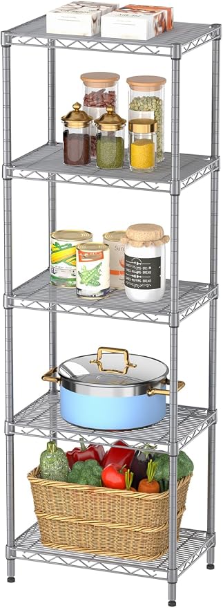 SINGAYE 5 Tier Shelf Wire Shelving Adjustable Storage Shelves Rack Standing by SINGAYE