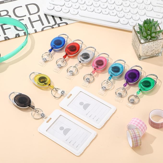 Honoson 50 Pcs Heavy Duty Retractable Badge Reels Batch ID Badge Holder - Image 5