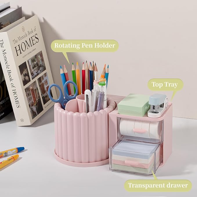 Anyoifax 360° Rotating Pen Holder 7 Slots Desk Organizer - Image 3