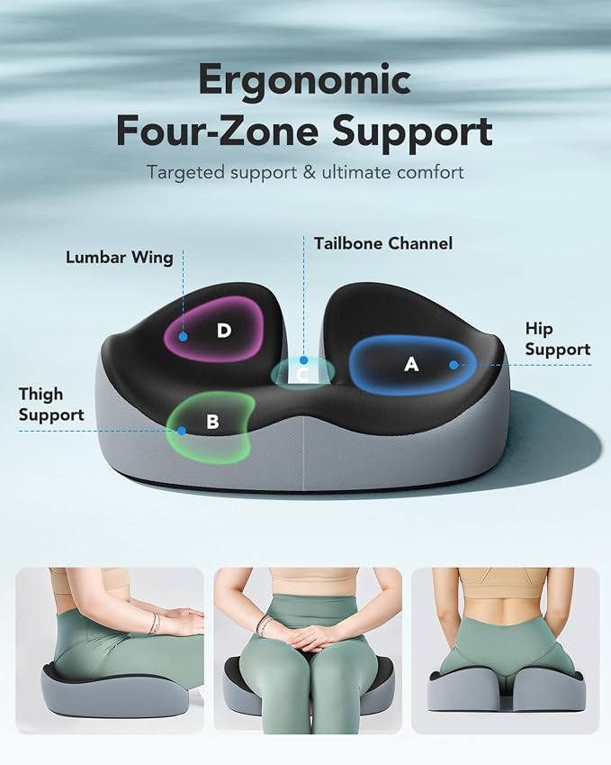 HUANUO Seat Cushion for Office Chair, Extra Large Memory Foam Cushion for - Image 3