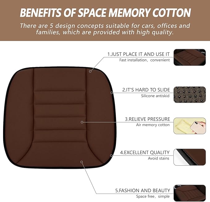 MYFAMIREA Car Seat Cushion Pad 1.2" Thick Comfort Protector - Image 2