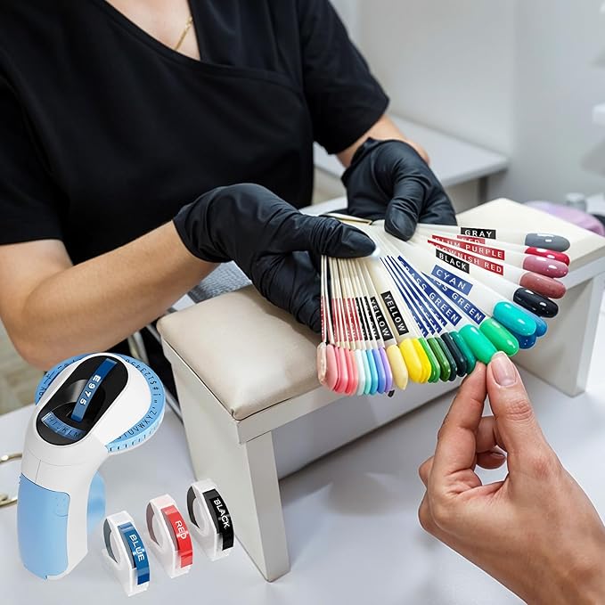 Embossing Label Maker ,Vintage Embossed Label Maker Machine with Tapes,Manual Retro Labeler ,Old School Embosser with 3 Rolls 9mm 3D Embossing Tapes for Home Marking Office Kids DIY Crafting - Blue-DeskLoop Office