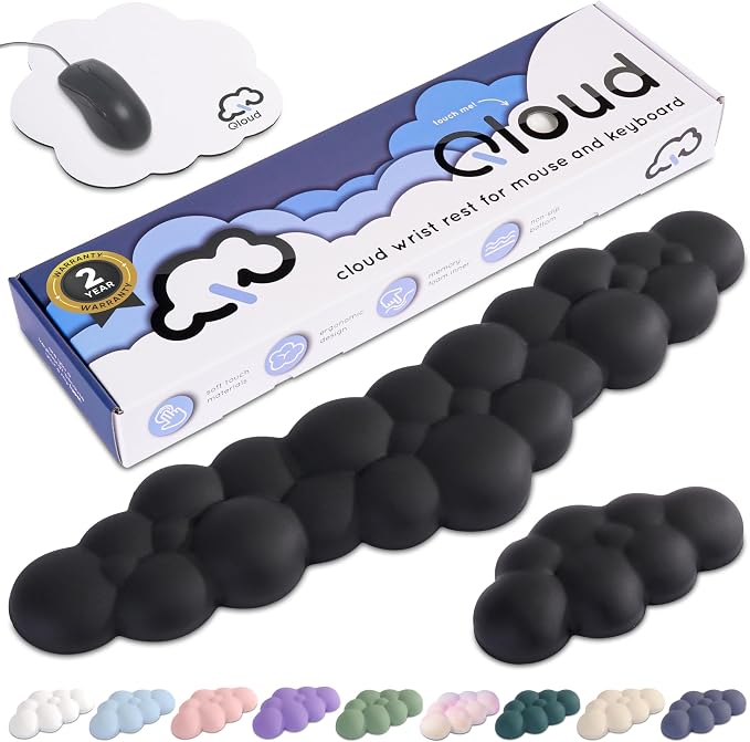 Black Cloud Keyboard Wrist Rest – Create-ables Qloud Black Wrist Rest by Create-ables