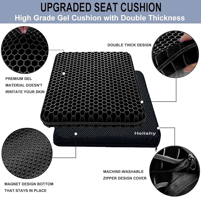 Gel Seat Cushion for Long Sitting Pressure Relief - Image 4