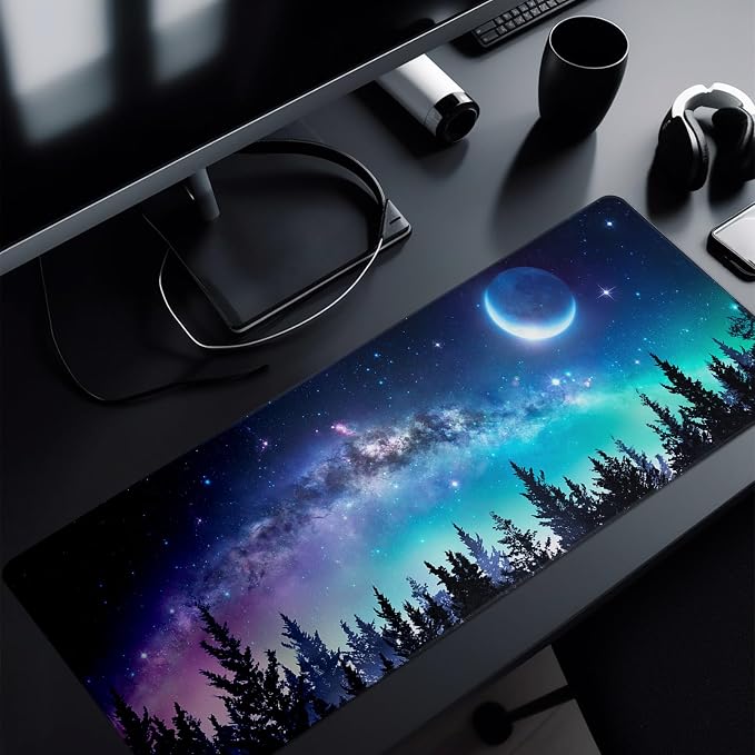 Tree Mouse Pad Abstract Starry Sky Mouse Pad 31.5x11.8 Inch Japanese Texture - Image 8