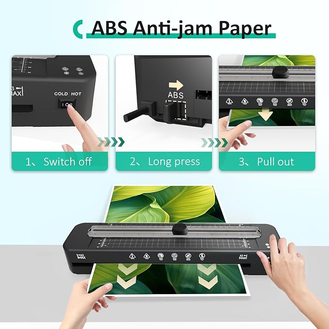 13 Inch Laminator Machine - 11x17 Laminator with 50 Sheets, Cold & Thermal, Built-in Paper Cutter & Corner Rounder, A3 Laminating Machine for Classroom Home School-DeskLoop Office