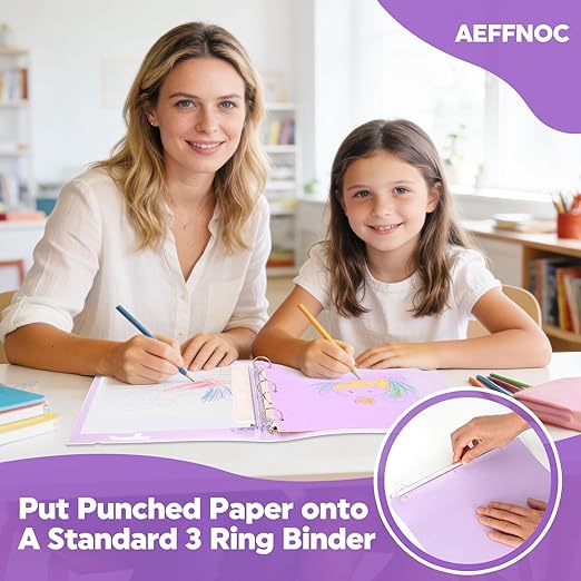 AEFFNOC 3 Hole Punch, Portable 3 Hole Puncher - Image 2