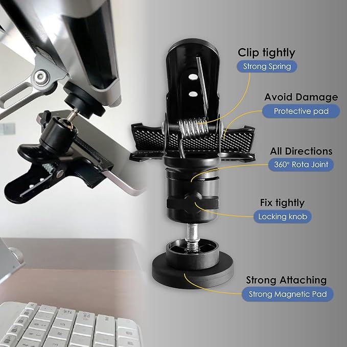 Heavy Duty Magnetic Clips with 2 Inch Opening, 360 Degree Rotating Magnets - Image 4