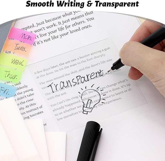 ‎SYMDROMIA Transparent Sticky Notes, 800 Sheets White - Image 5