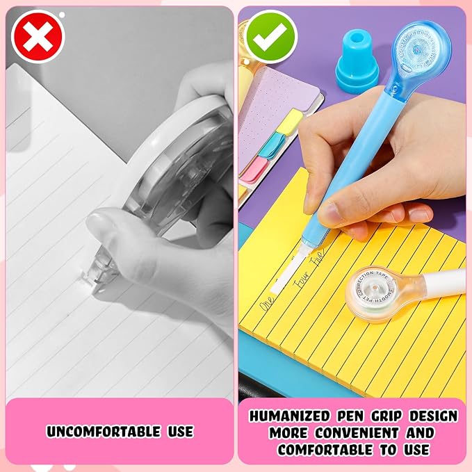 Gersoniel 50 Pack Correction Tape Pen Correctional Ink Tape Push Pull Protective - Image 7