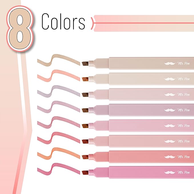 Mr. Pen- Aesthetic Highlighters No Bleed, 8 Pack, Cute Highlighters Assorted - Image 2