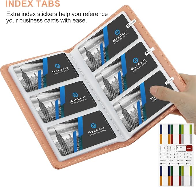 MaxGear Business Card Organizer Book, Holds 240 Cards, Professional Card Binder - Image 3