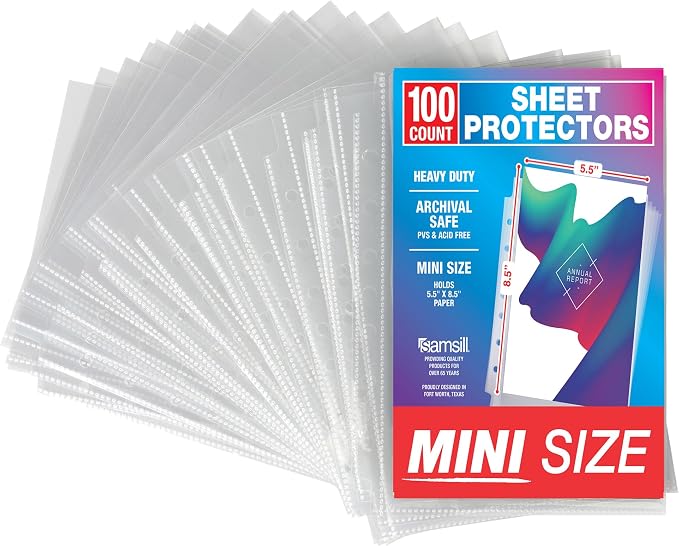 Samsill Mini Sheet Protectors 50 Pack, 5.5 x 8.5 Inch Page Protectors - Image 8
