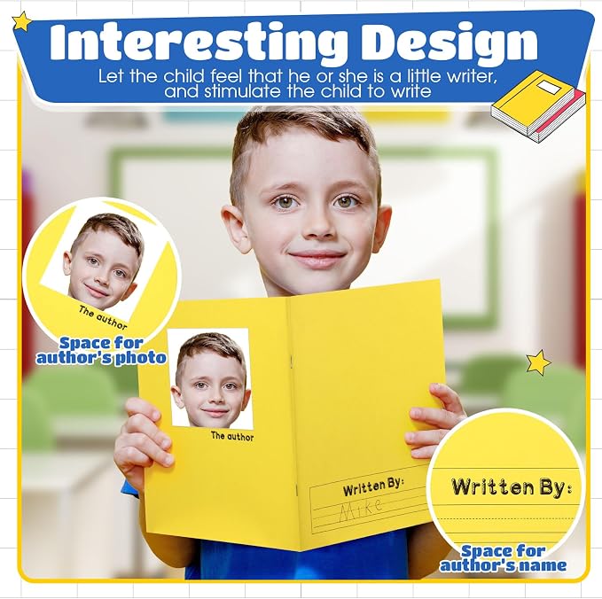 Henoyso 6 Pcs 9.8″ X 7.5″ Primary Composition Notebook K-2 Primary Journal - Image 3