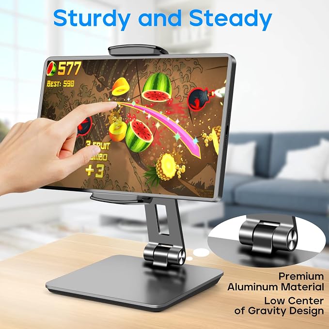 ROADOM Tablet Stand, Adjustable 360° Swivel Bracket, 180° Tiltable Clamp - Image 2
