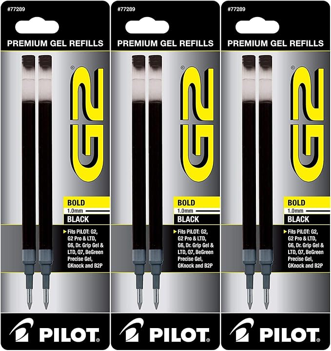 Pilot G2 Gel Ink Pen Refills, Bold Point, 6 Refills by PilotCorporationofAmerica