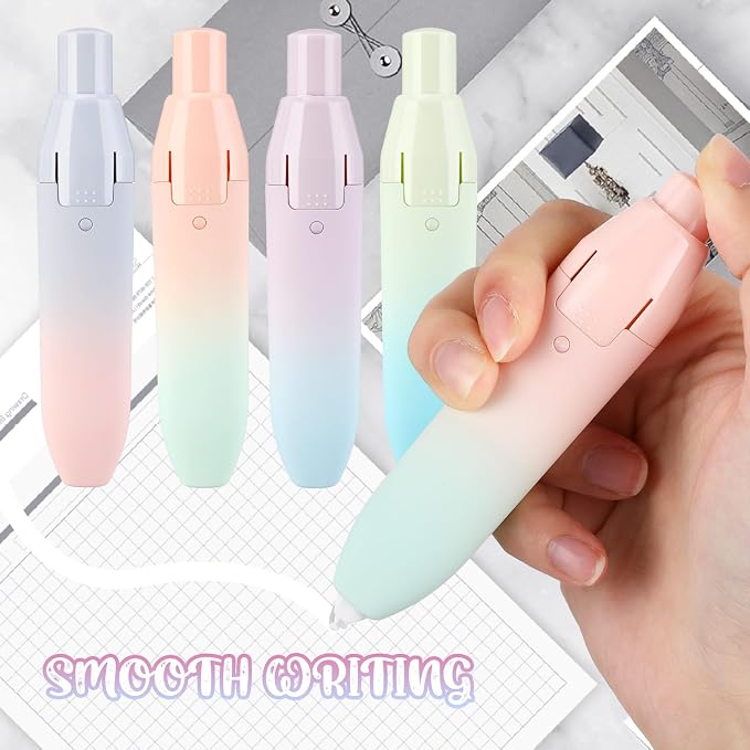 4 Pcs Quick Dry Correction Tape Aesthetic Gradient Color Refillable Retractable - Image 5